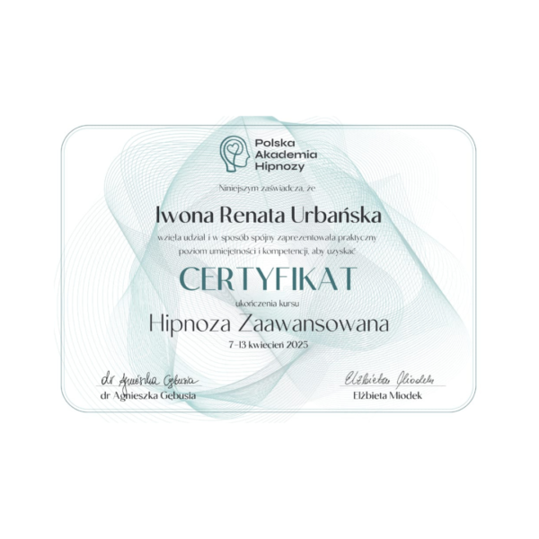 Certyfikat Hipnoza